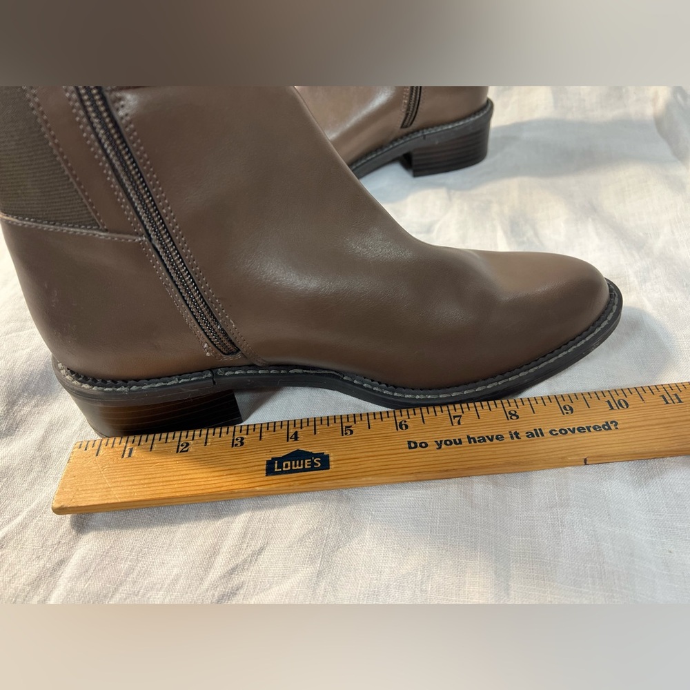 Brown Knee-High Zipped Boots - Picture 12 of 16